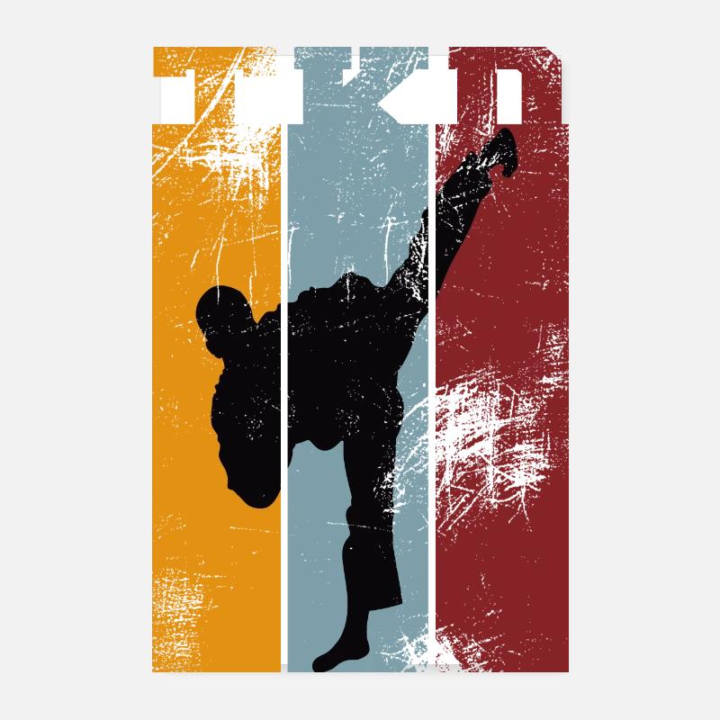 TKD vintage Taekwondoka Kick Schwarz Poster 20x30 cm
