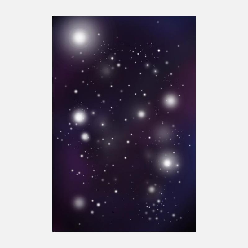 Sternen Hintergrund - Poster 20x30 cm - Weiß