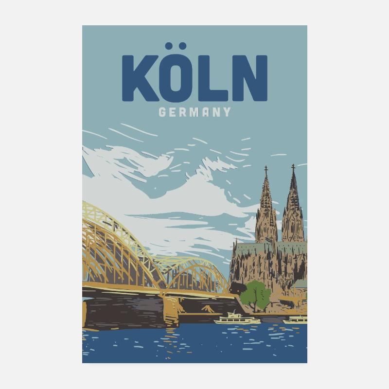 Köln als Retro Vintage Kunst Poster Poster 20x30 cm