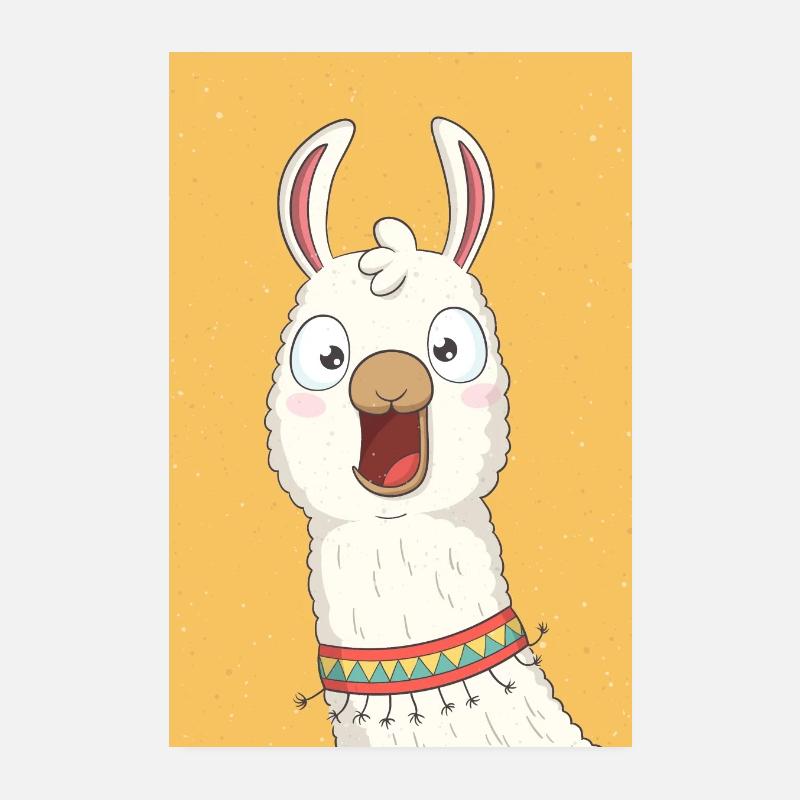 Laughing Lama Poster 8" x 12" (20x30 cm)