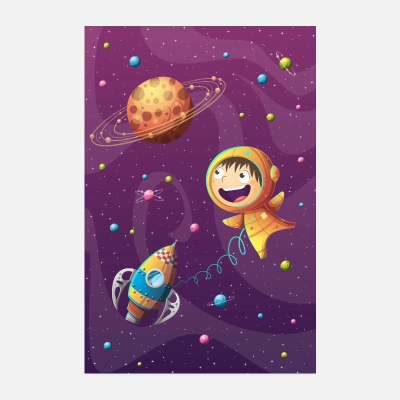 Aventure dans l'espace - Poster 20 x 30 cm - blanc