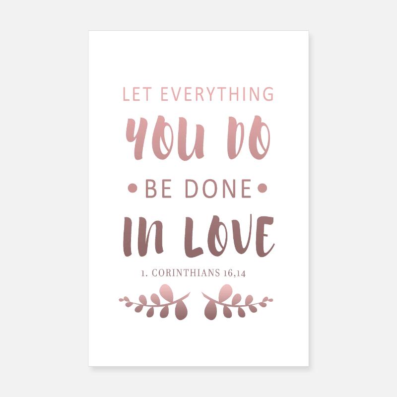 Love Rosa Zitat Poster 20x30 cm