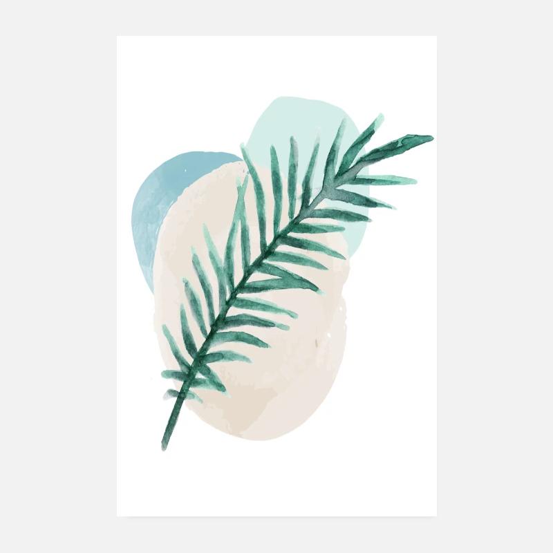 Green plant on colored spots Poster 8" x 12" (20x30 cm)