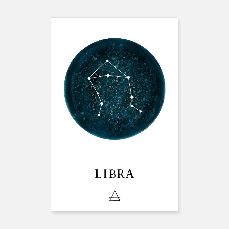 Zodiac Astro Libra - Poster 8" x 12" (20x30 cm) - white