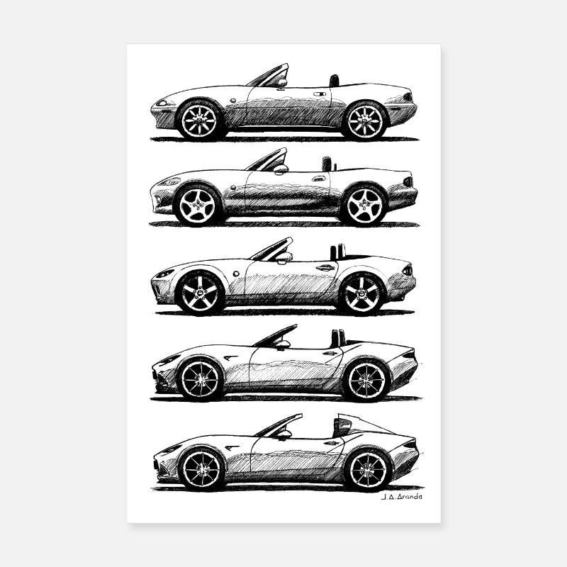 Roadster NA NB NC ND Poster 20x30 cm