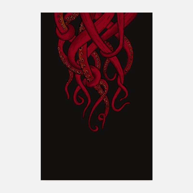 Oktopus - Poster 20x30 cm - Weiß
