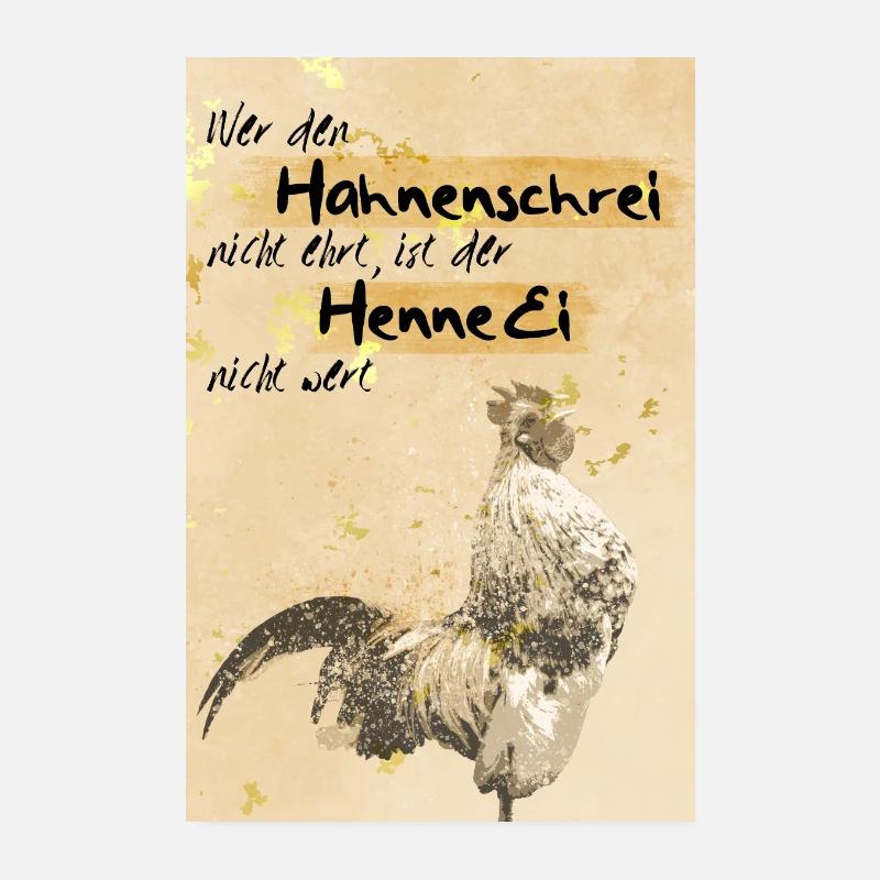 Hahnenschrei - Spruch Poster 20x30 cm