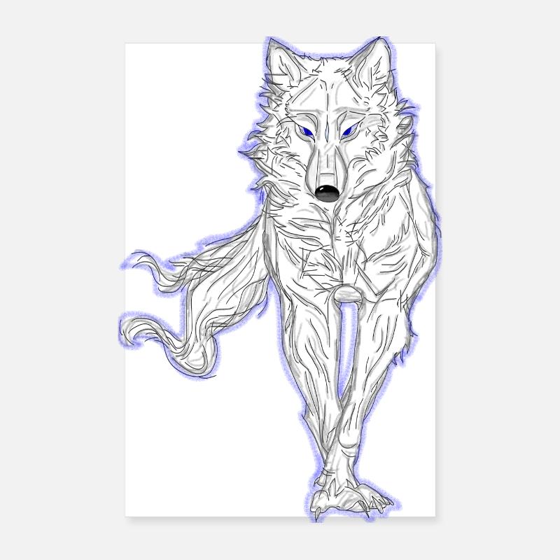 anime wolf Poster 8" x 12" (20x30 cm)