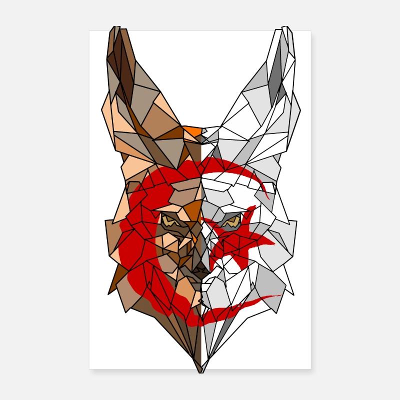 Fennec und die Flagge Algeriens in der Polysphäre 2 Poster 20x30 cm
