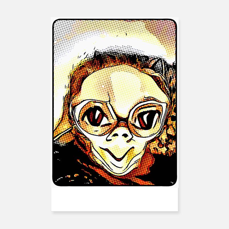 Knuffiger Alien (DDP 2:3, grille de points) Poster 20 x 30 cm