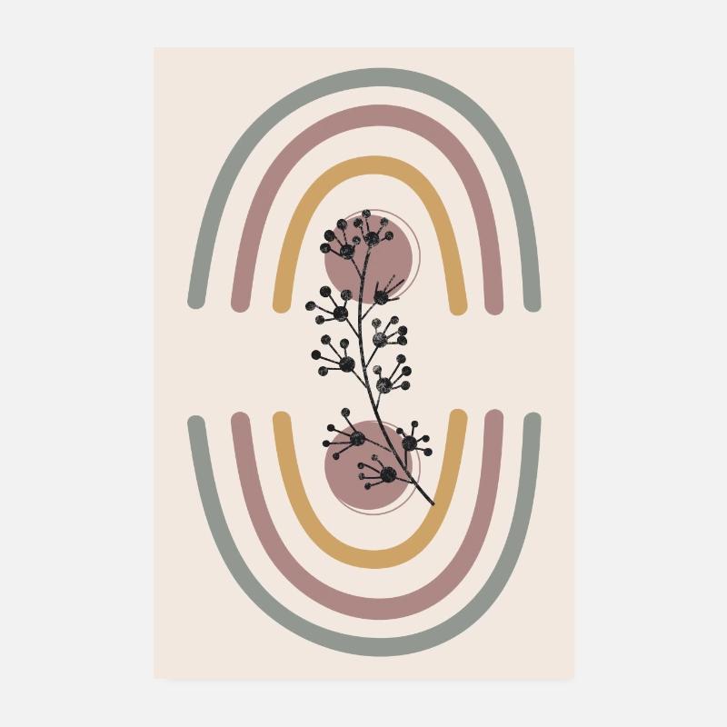 Neutral wall art, boho, flowers Poster 8" x 12" (20x30 cm)