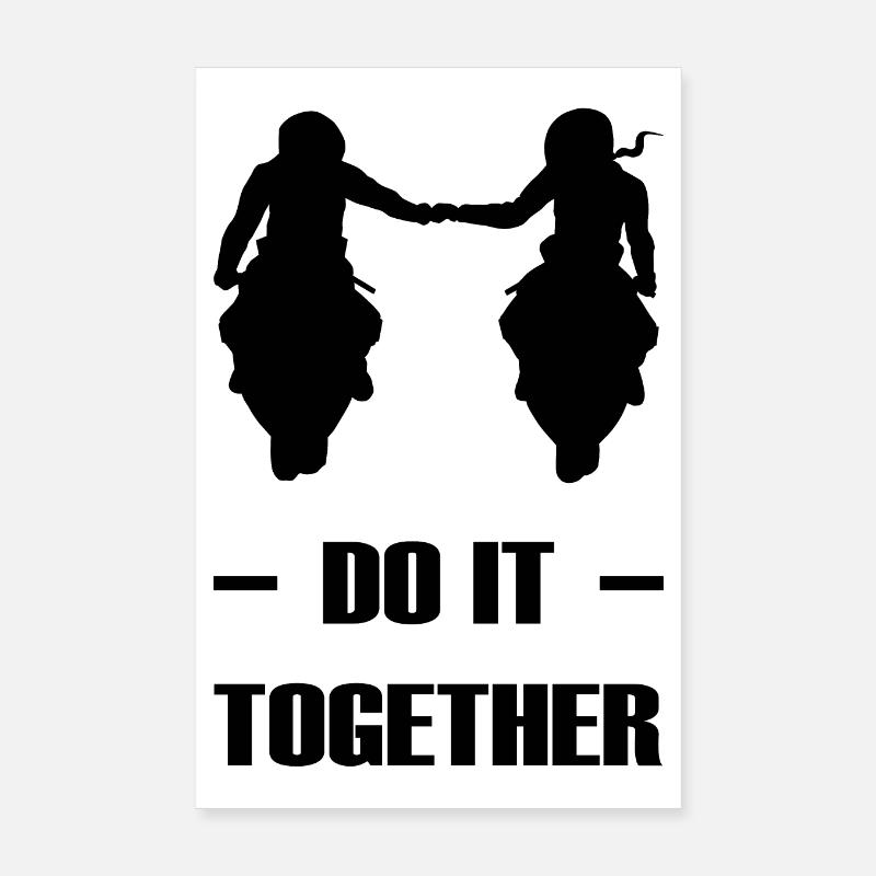 Poster Do it together Bikercouple Motorrad Pärchen Poster 20x30 cm