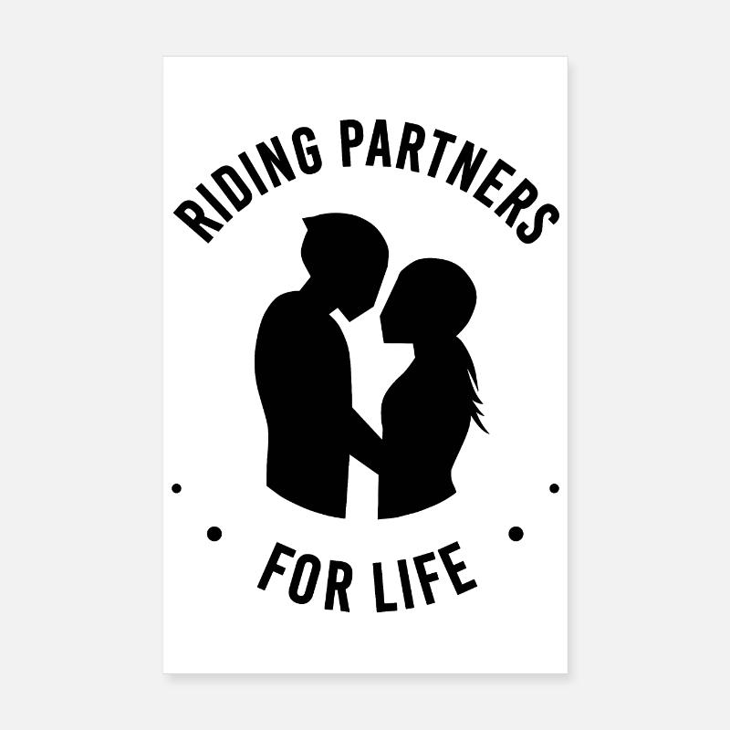 Poster riding partners for life motorcycle couples Poster 8" x 12" (20x30 cm)