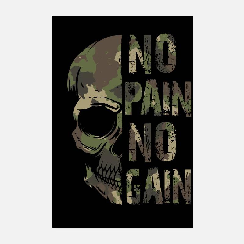 No Pain no Gain Poster 8" x 12" (20x30 cm)