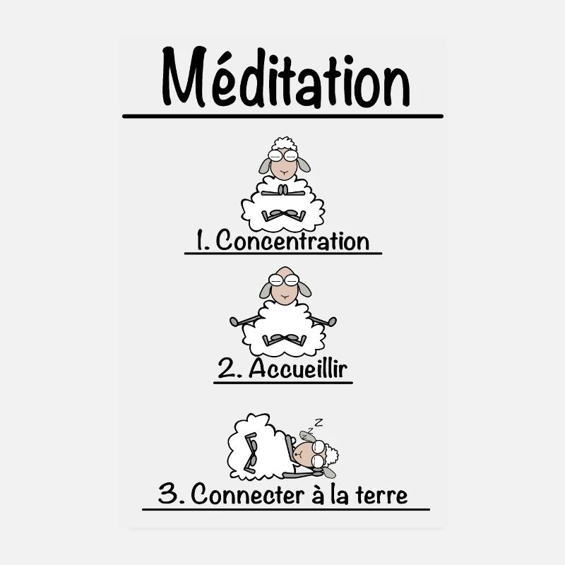 La méditation en Français Poster 20 x 30 cm