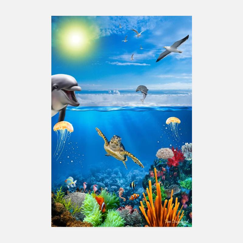 Reef Underwater Poster 8" x 12" (20x30 cm)
