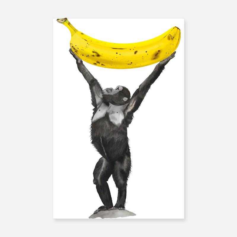 Singe Banane Singe Poster 20 x 30 cm