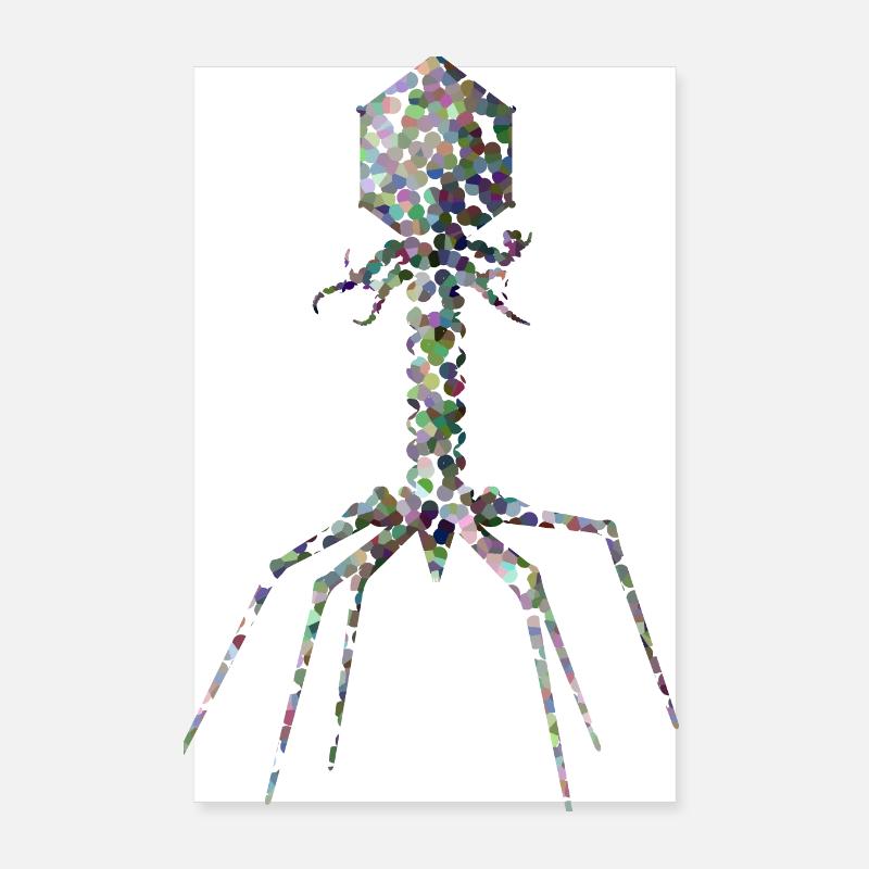 Bactériophage - Poster 20 x 30 cm - blanc