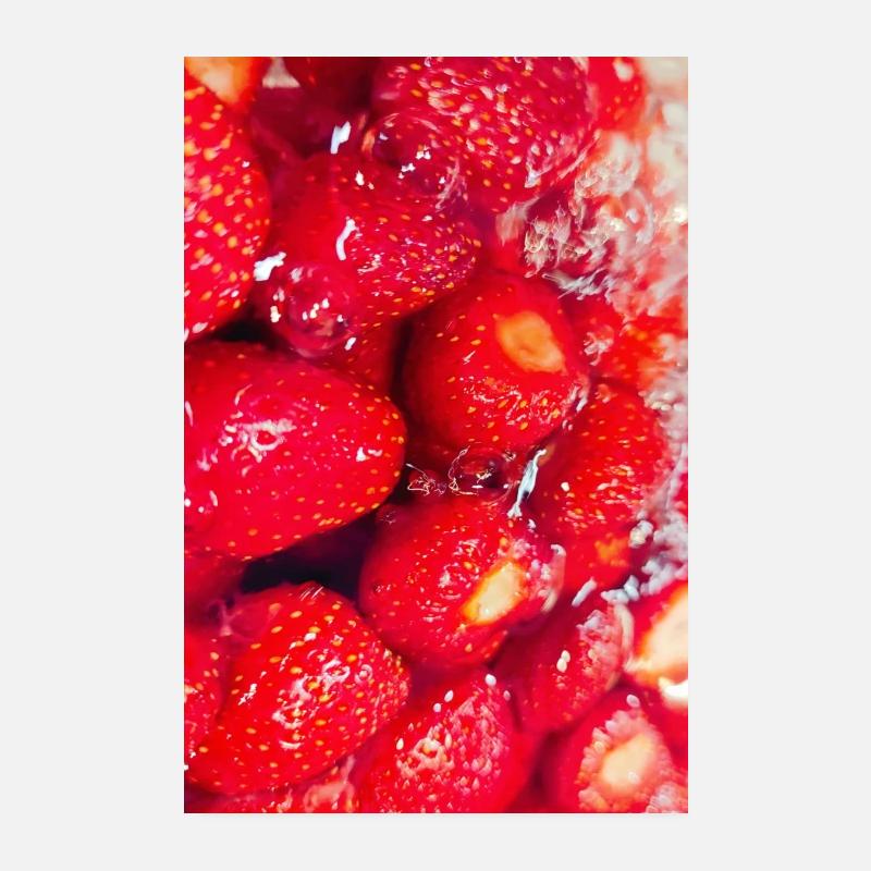 Fresh Strawberries Strawberry Poster Poster 8" x 12" (20x30 cm)