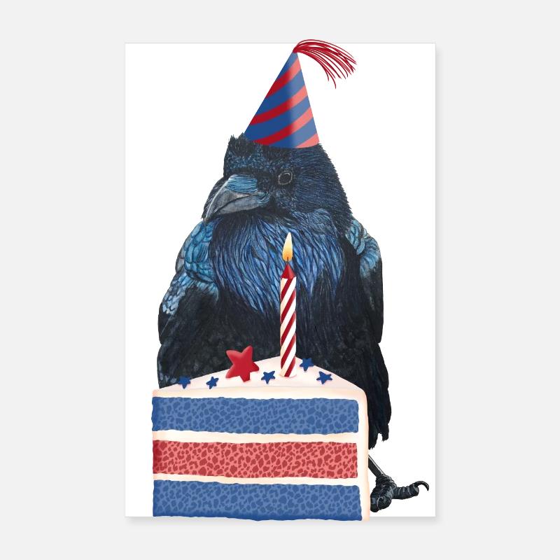 Geburtstags Party Rabe Krähe Poster 20x30 cm