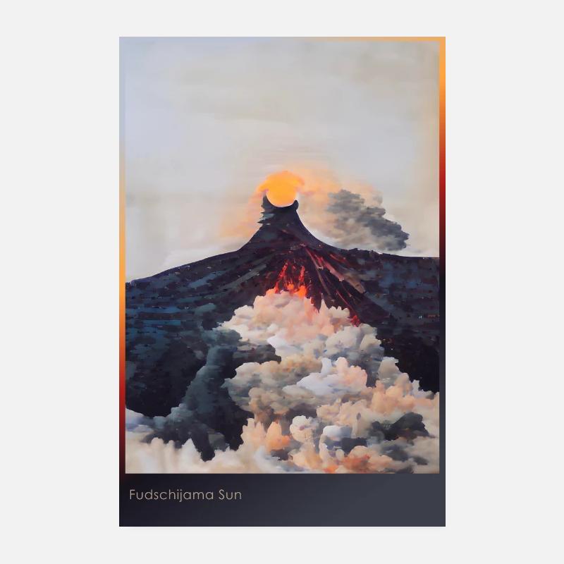 Fudschijama Sun Poster 20x30 cm