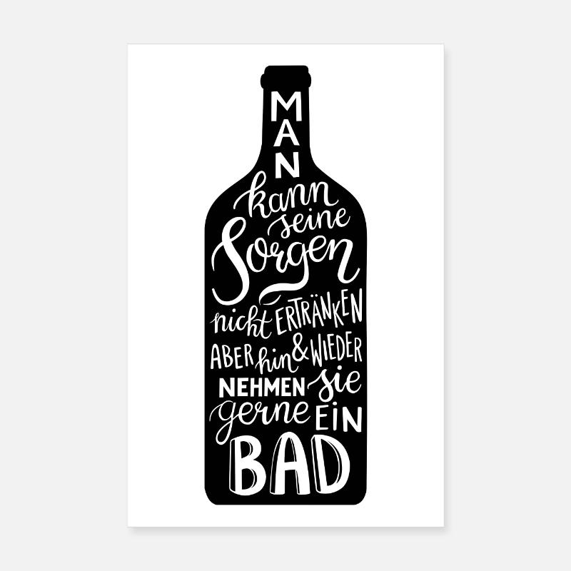 Sorgen baden Poster 20x30 cm