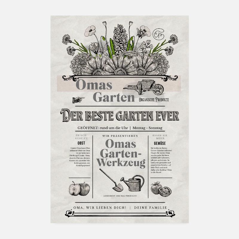 Oma Großmutter Garten Gärtnerin Poster 20x30 cm