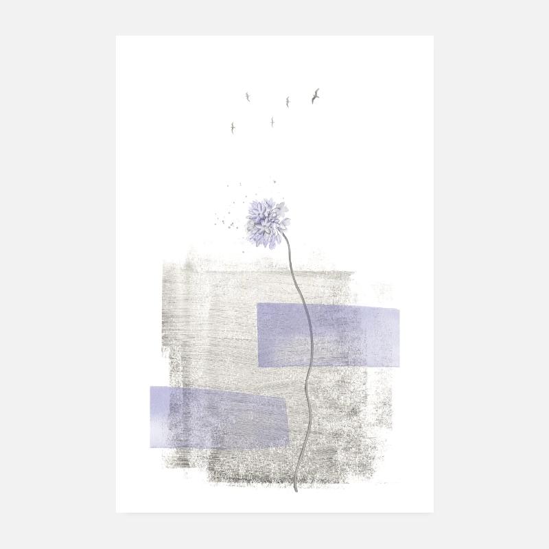Minimalist Flower - Japandi Style Poster 8" x 12" (20x30 cm)