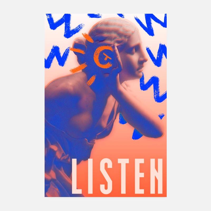 listen - Poster 20 x 30 cm - blanc