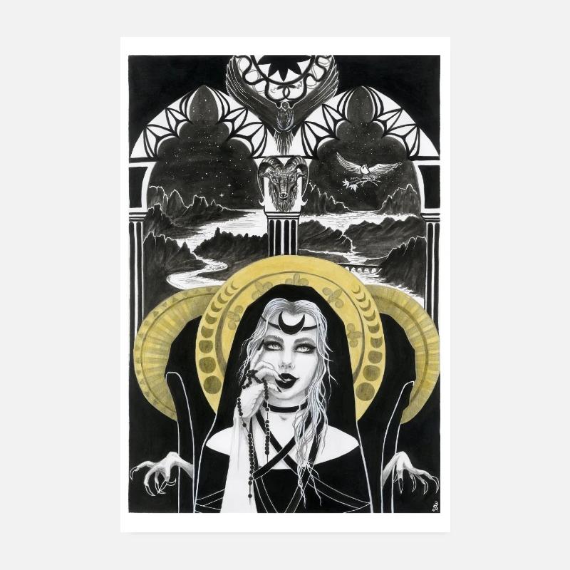 Triple Déesse de la Nuit Poster 20 x 30 cm