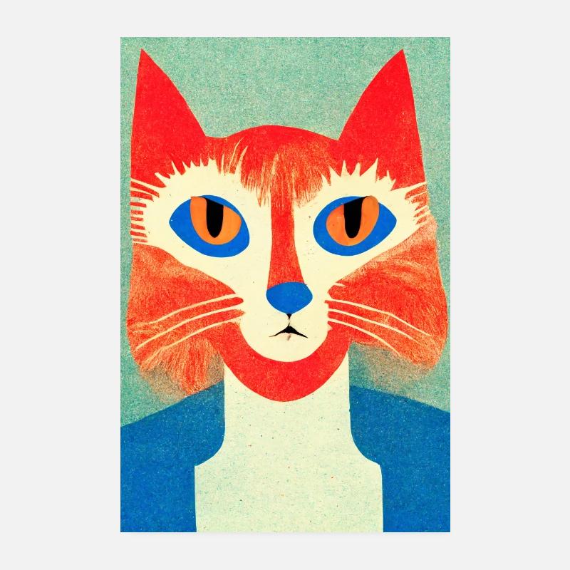 Chat Rock Rétro Poster 20 x 30 cm