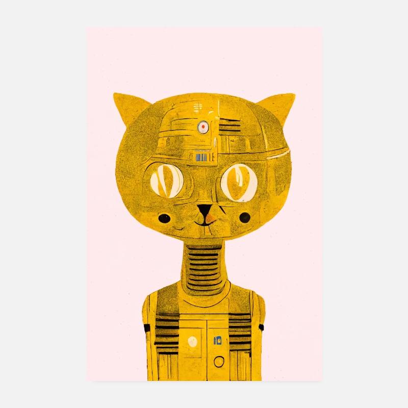 Storm Kitten Retro - Poster 20x30 cm - Weiß