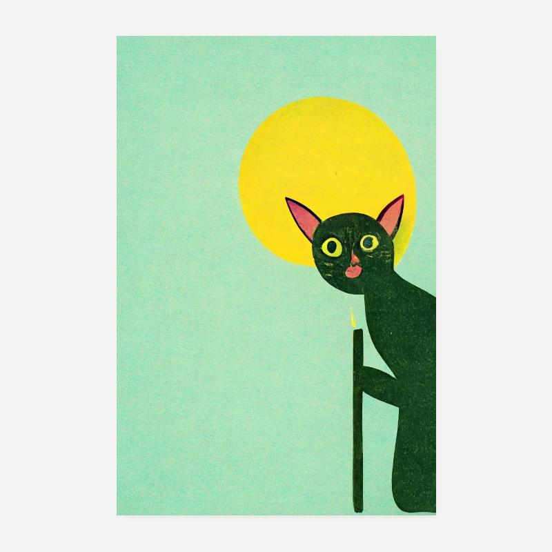 Dobby Le Chat Rétro Poster 20 x 30 cm