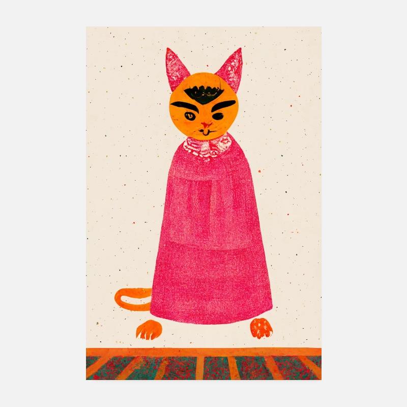 Chat Espagnol Rouge Rétro Poster 20 x 30 cm