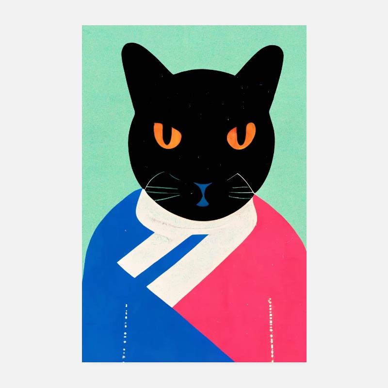 Kreuzberg Cat Rétro Poster 20 x 30 cm