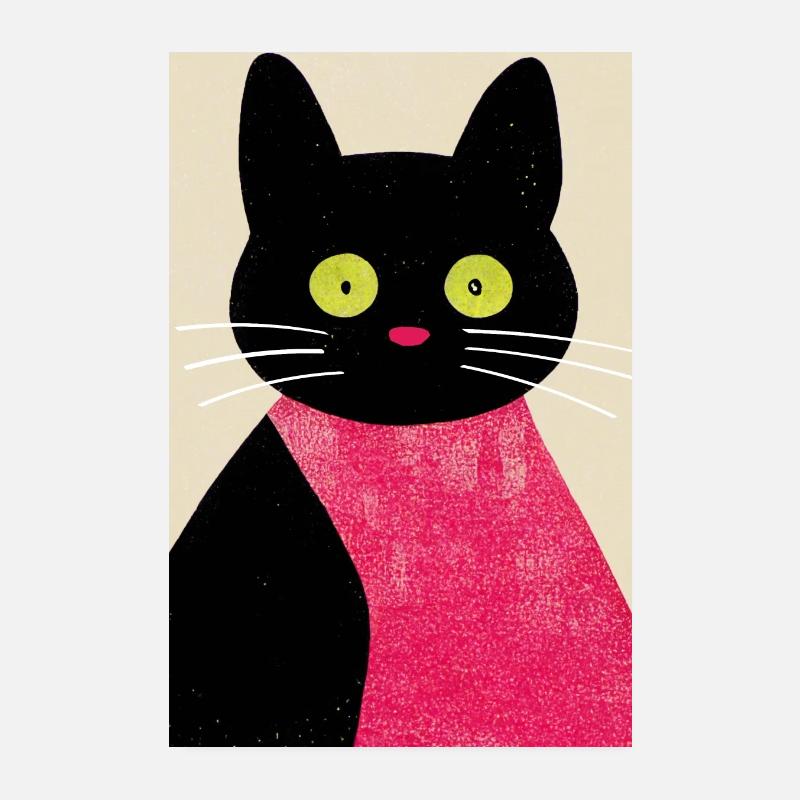 Kitty rétro surpris Poster 20 x 30 cm