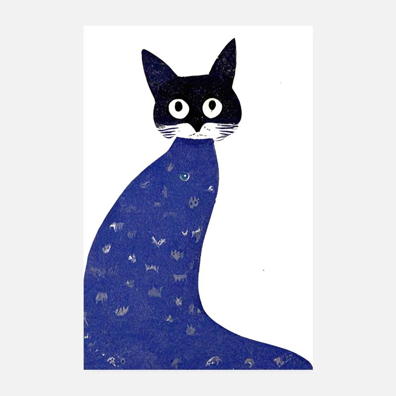 Wizard Cat Retro Poster 8" x 12" (20x30 cm)