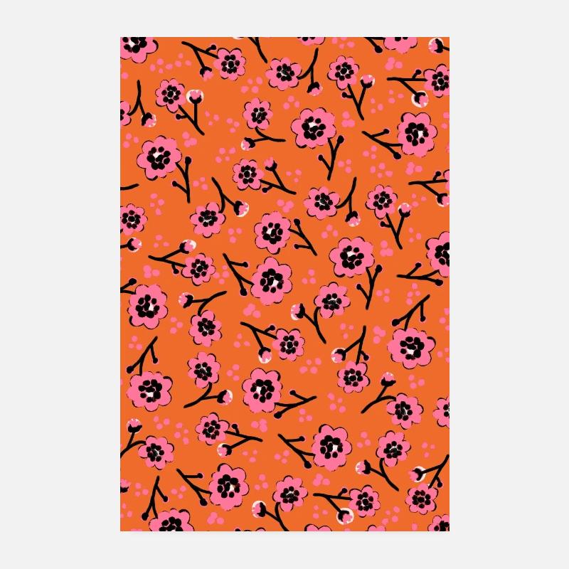 Cute Pink FlowersPattern Poster 20x30 cm