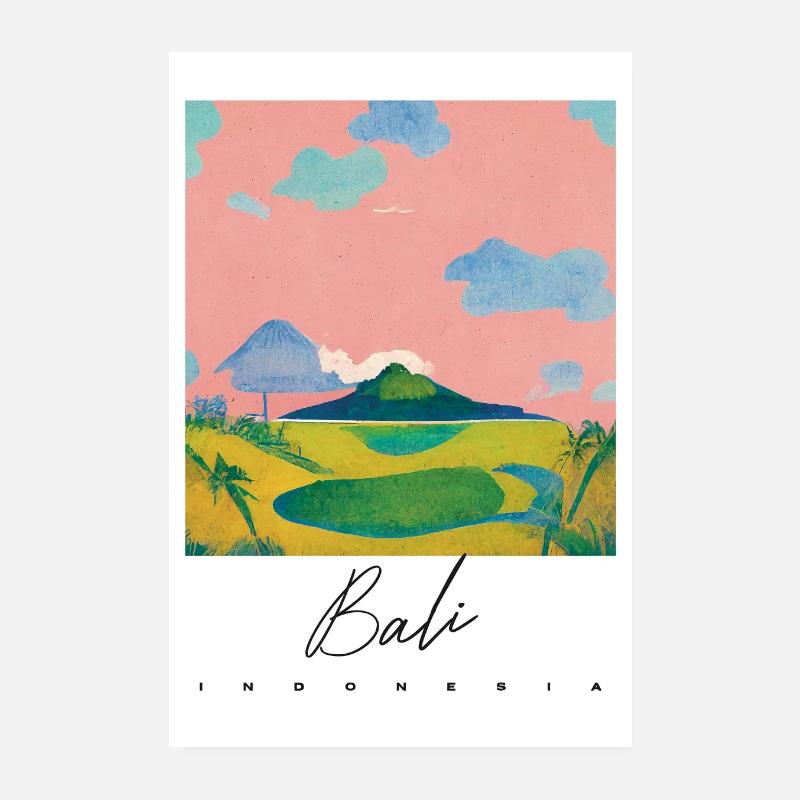 Bali Morning Reiseplakat Retro Poster 20x30 cm