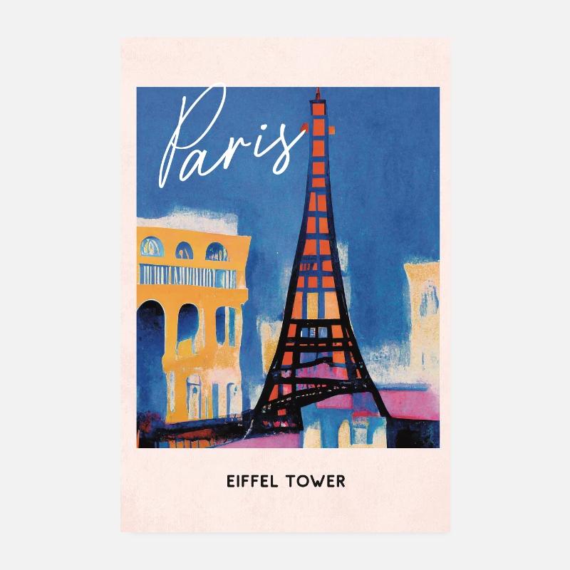 Paris Eiffel Tower Old Reiseplakat Retro Poster 20x30 cm