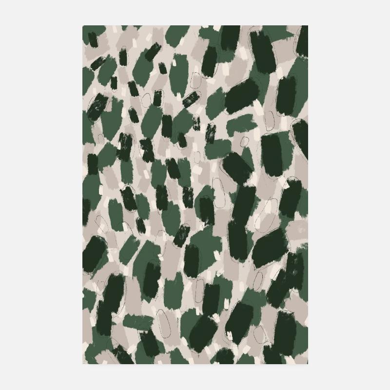 Thick Green Strokes Pattern Poster 20x30 cm