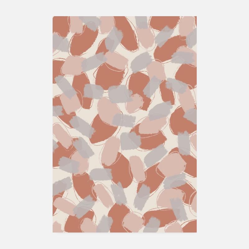 Beige Stokes Pattern Poster 20x30 cm