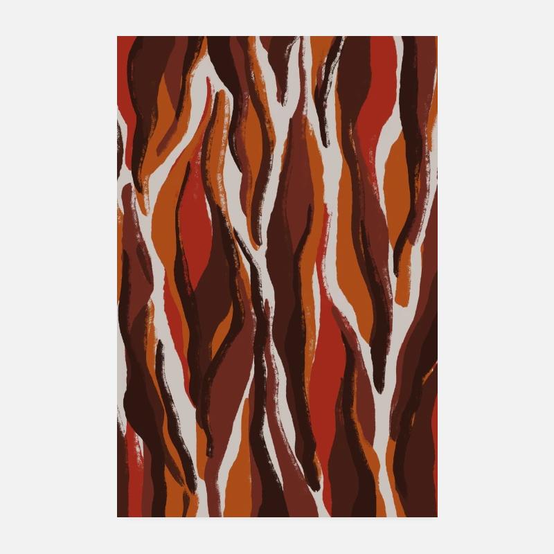 Red Tiger Pattern Poster 8" x 12" (20x30 cm)