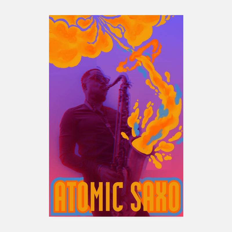 atomic saxo - Poster 20 x 30 cm - blanc