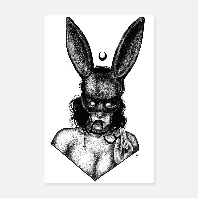 Mädchen in einer Hasenmaske Poster 20x30 cm