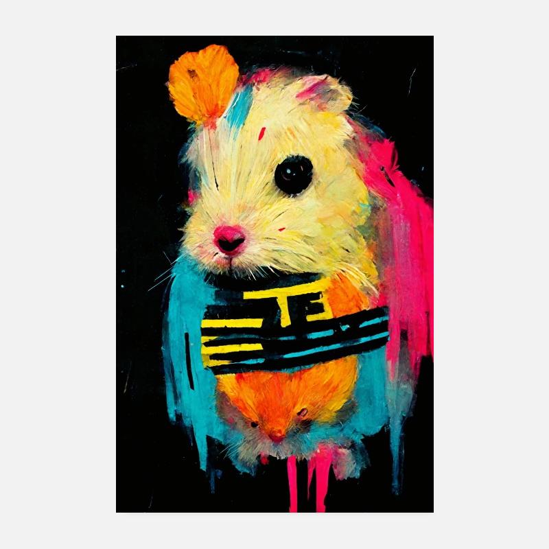 The Hamster - Poster 20x30 cm - Weiß