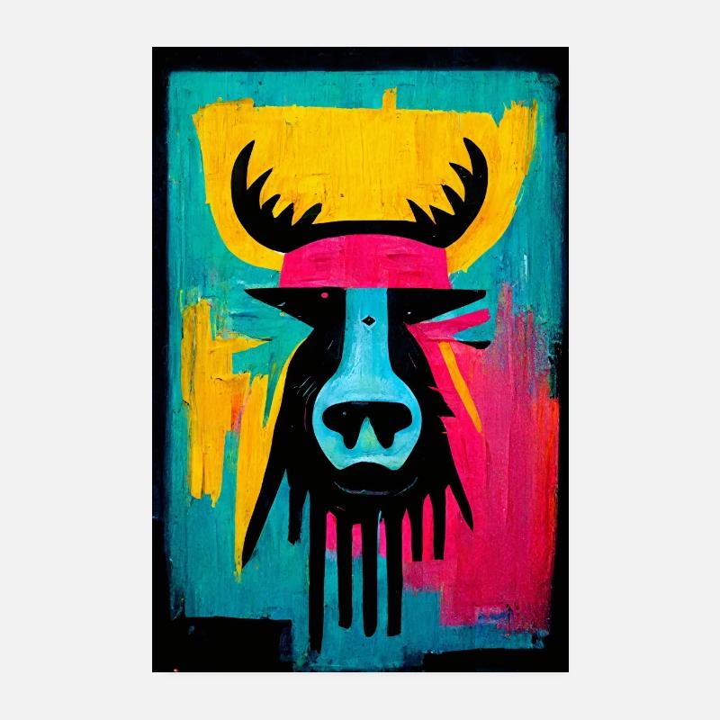 The Moose - Poster 20x30 cm - Weiß