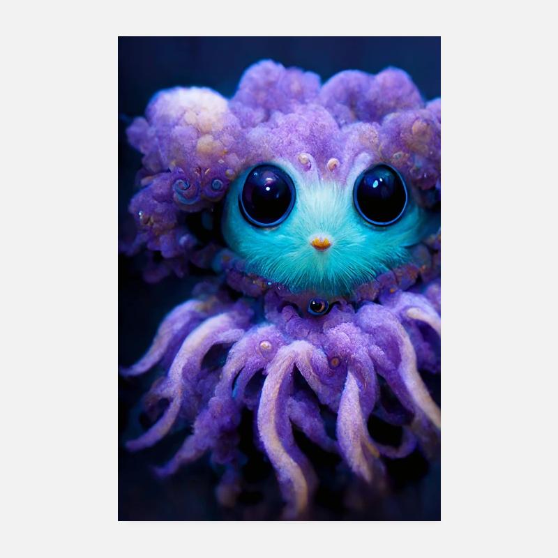 Lysende undervandsmonster Poster 20x30 cm