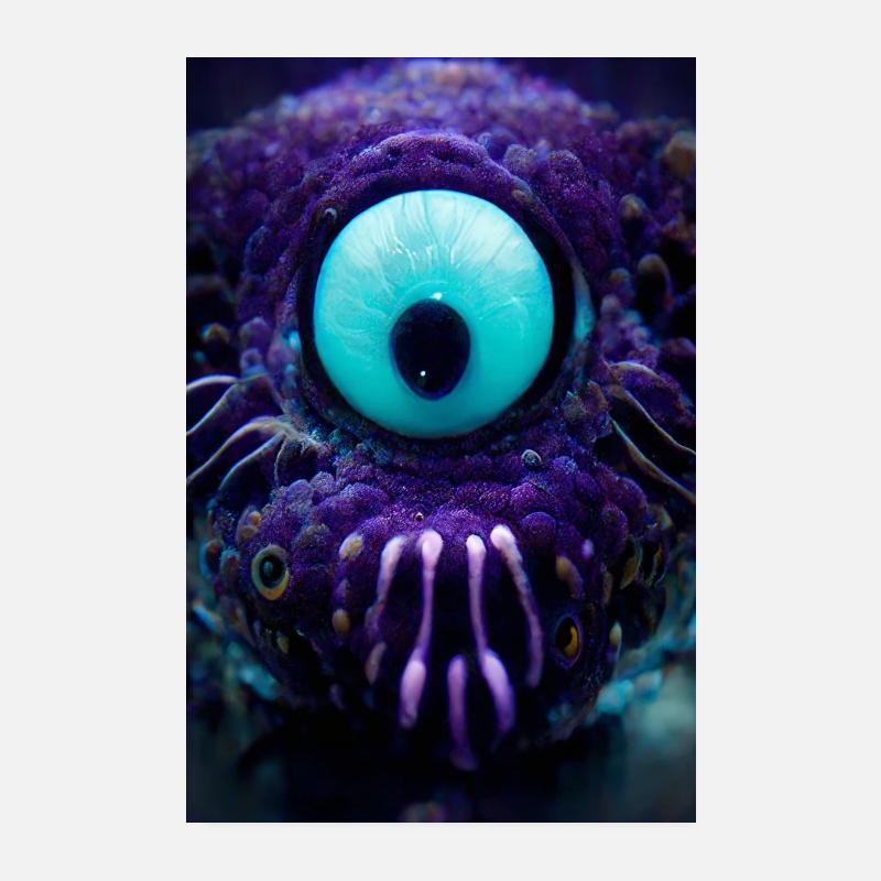 Luminous Underwater Monster Poster 8" x 12" (20x30 cm)