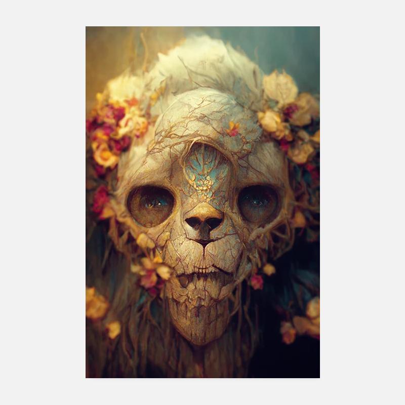 Lion Skull Mask Paladin Poster 8" x 12" (20x30 cm)